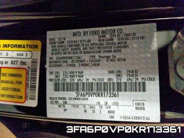 3FA6P0VP0KR173361 фото 2