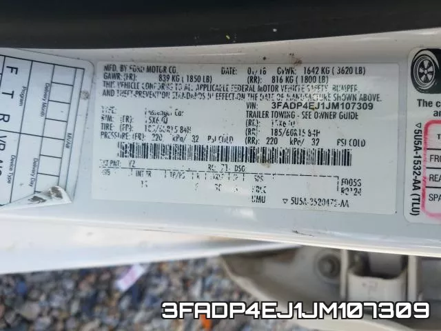 3FADP4EJ1JM107309 фото 2
