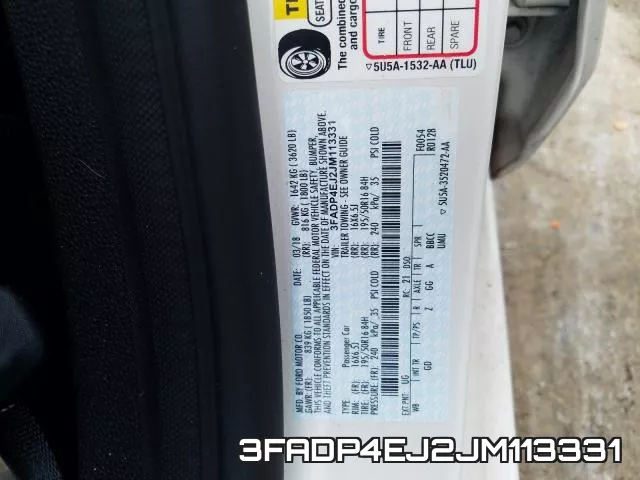 3FADP4EJ2JM113331 фото 2