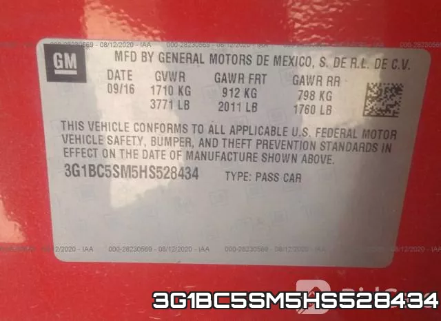 3G1BC5SM5HS528434 фото 10