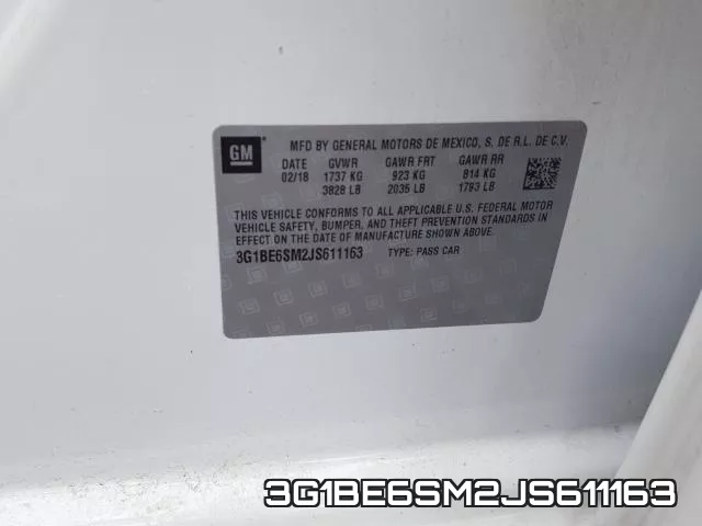 3G1BE6SM2JS611163 фото 2