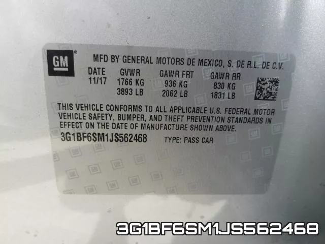 3G1BF6SM1JS562468 фото 2