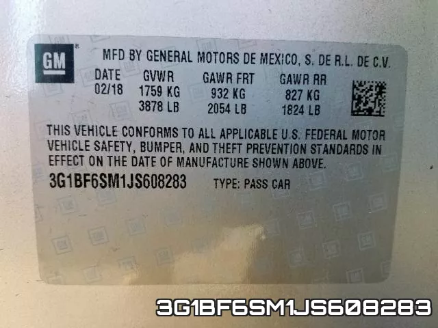 3G1BF6SM1JS608283 фото 2