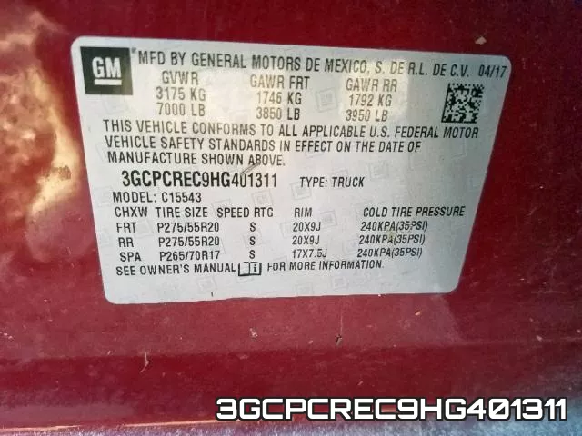 3GCPCREC9HG401311 фото 2