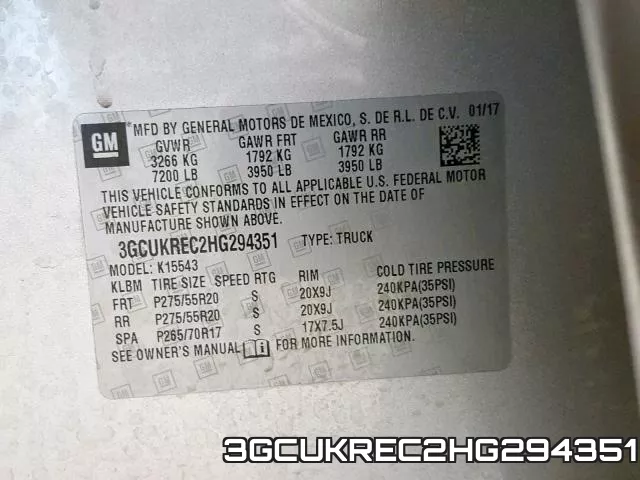 3GCUKREC2HG294351 фото 2