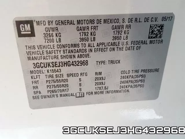 3GCUKSEJ3HG432968 фото 2
