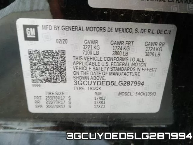 3GCUYDED5LG287994 фото 2