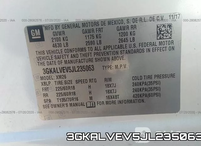 3GKALVEV5JL235063 фото 10