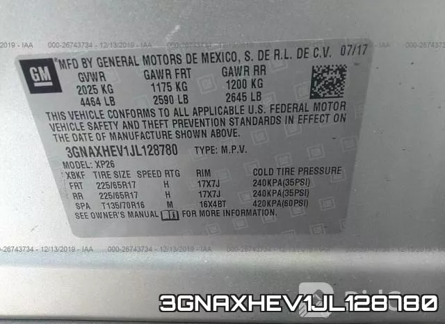 3GNAXHEV1JL128780 фото 10