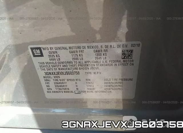 3GNAXJEVXJS603758 фото 10