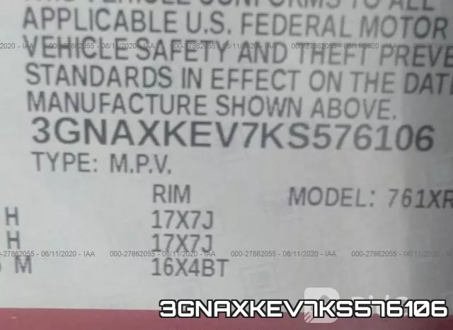 3GNAXKEV7KS576106 фото 10