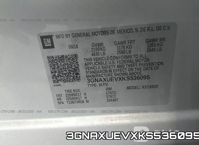 3GNAXUEVXKS536095 фото 10