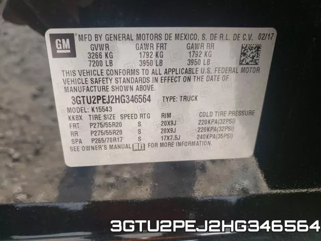 3GTU2PEJ2HG346564 фото 2