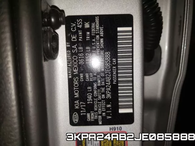 3KPA24AB2JE085888 фото 2