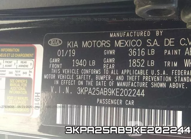 3KPA25AB9KE202244 фото 10