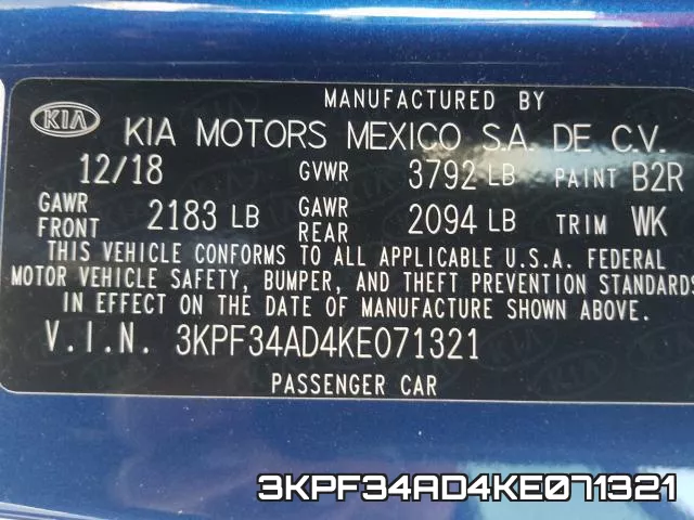 3KPF34AD4KE071321 фото 2