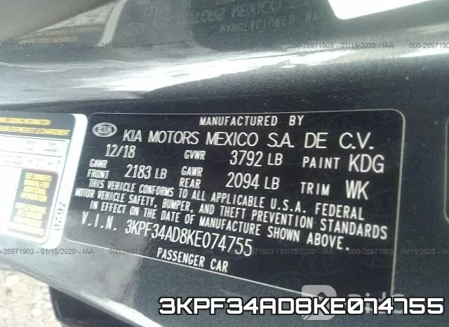 3KPF34AD8KE074755 фото 10