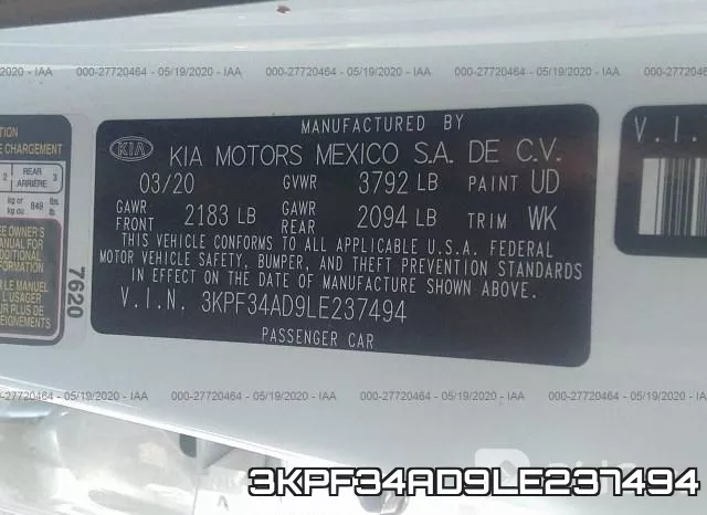 3KPF34AD9LE237494 фото 10