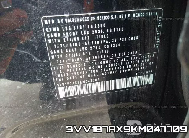 3VV1B7AX9KM047709 фото 10