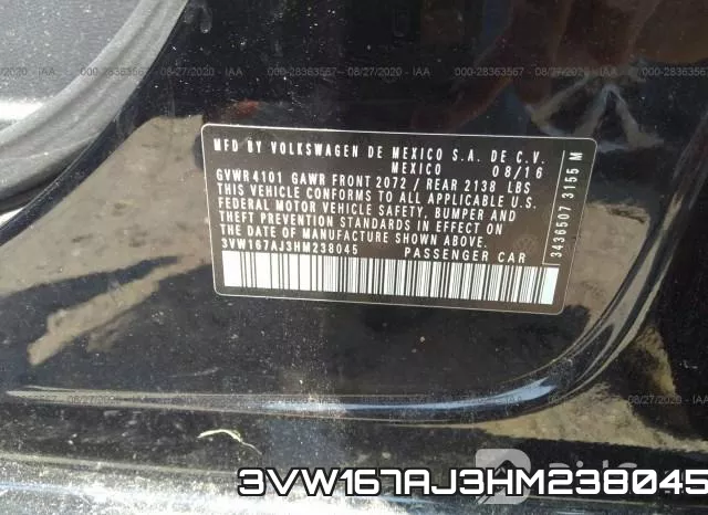 3VW167AJ3HM238045 фото 10