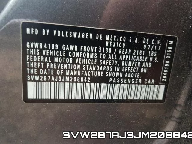 3VW2B7AJ3JM208842 фото 2