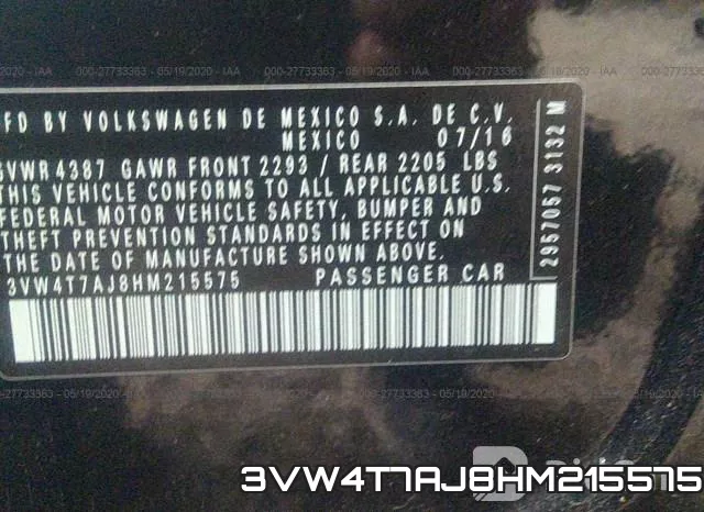 3VW4T7AJ8HM215575 фото 10