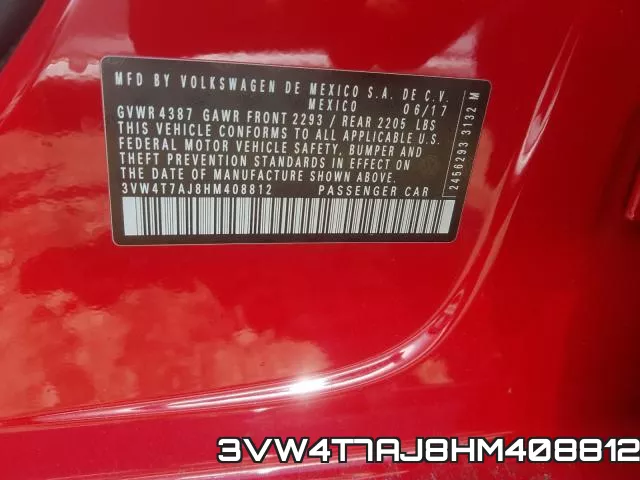 3VW4T7AJ8HM408812 фото 2