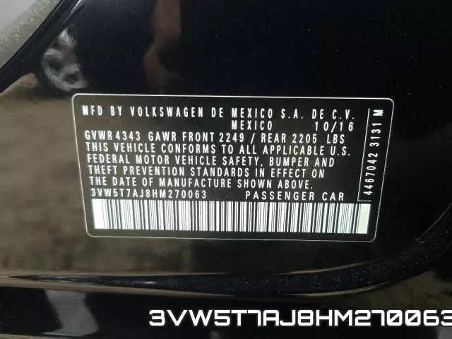 3VW5T7AJ8HM270063 фото 2