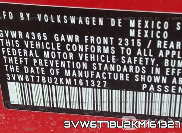 3VW6T7BU2KM161327 фото 10