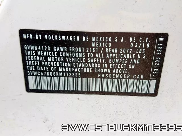 3VWC57BU6KM173395 фото 2