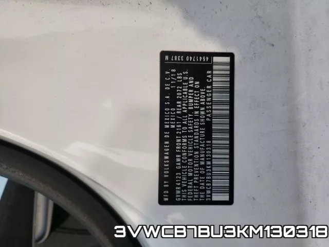 3VWCB7BU3KM130318 фото 2
