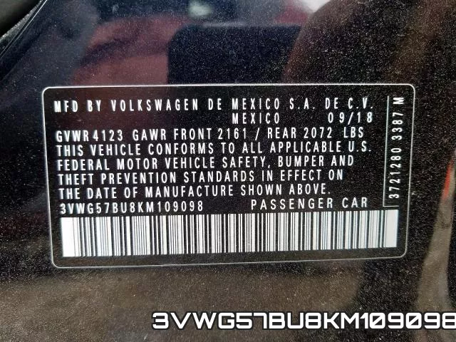 3VWG57BU8KM109098 фото 2