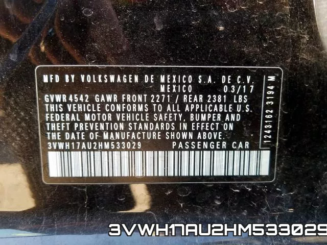 3VWH17AU2HM533029 фото 2