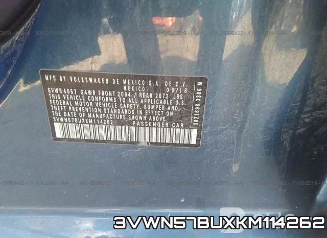 3VWN57BUXKM114262 фото 10