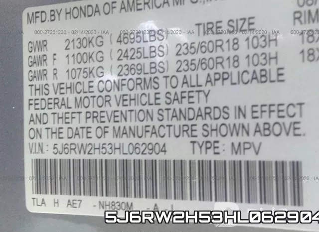 5J6RW2H53HL062904 фото 10