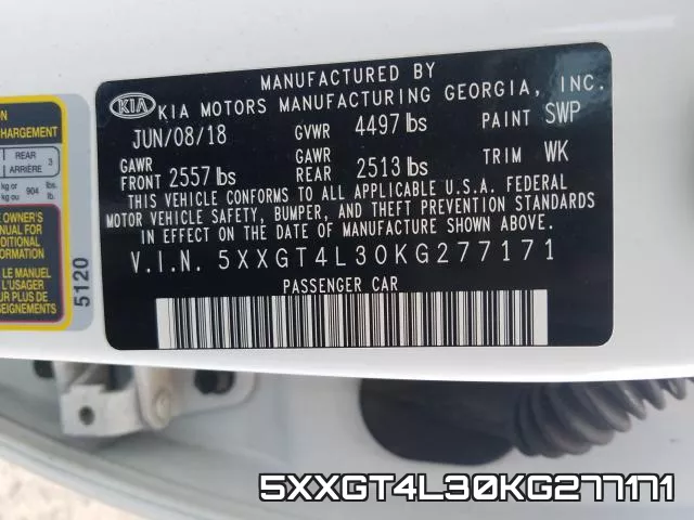 5XXGT4L30KG277171 фото 2