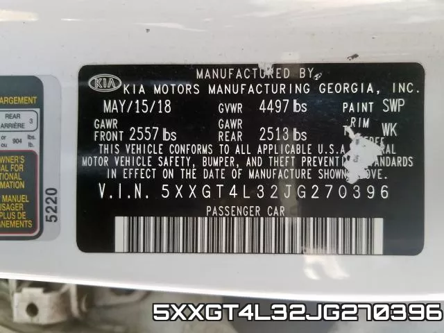 5XXGT4L32JG270396 фото 2