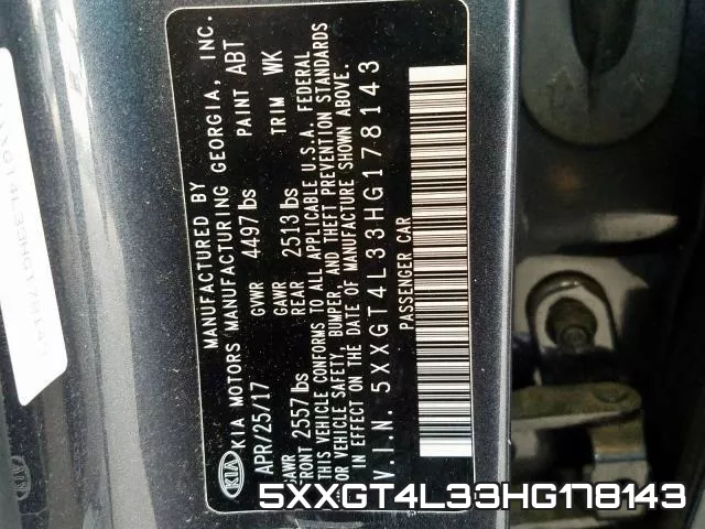 5XXGT4L33HG178143 фото 2