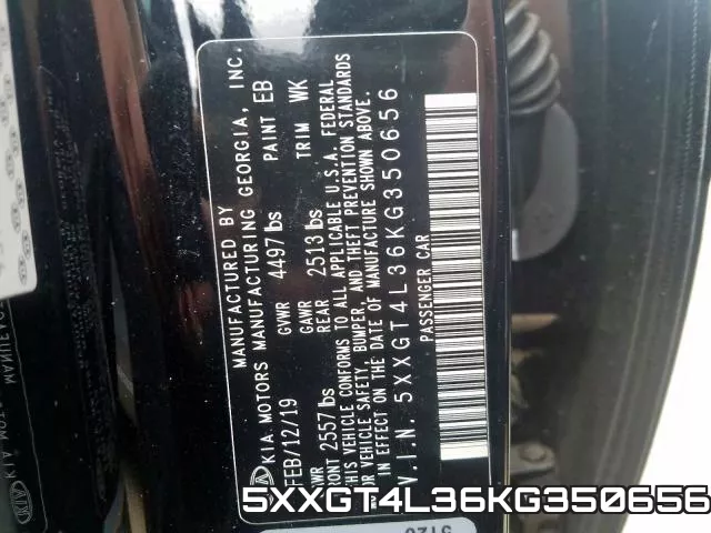 5XXGT4L36KG350656 фото 2