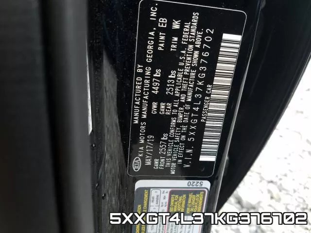 5XXGT4L37KG376702 фото 2