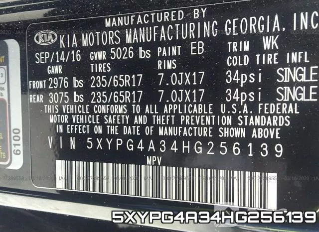 5XYPG4A34HG256139 фото 10