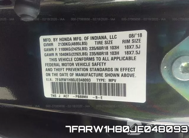 7FARW1H80JE048093 фото 10