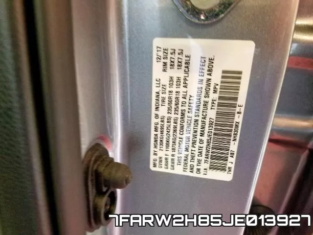 7FARW2H85JE013927 фото 2