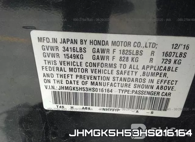 JHMGK5H53HS016164 фото 10
