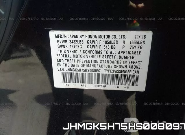 JHMGK5H75HS008097 фото 10