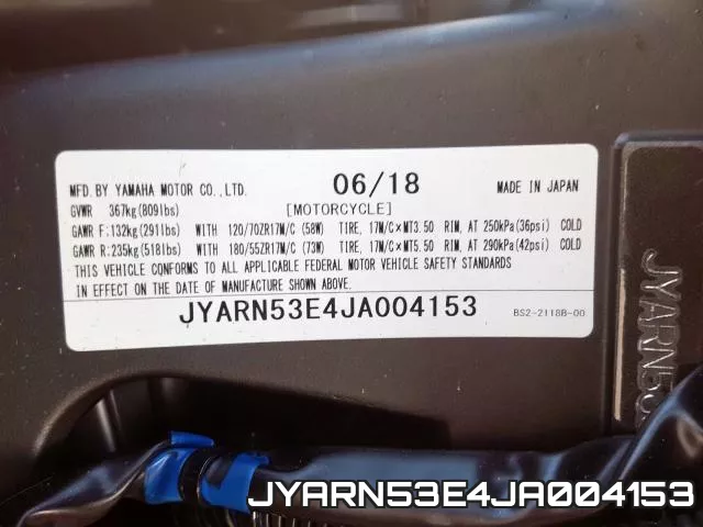 JYARN53E4JA004153 фото 2