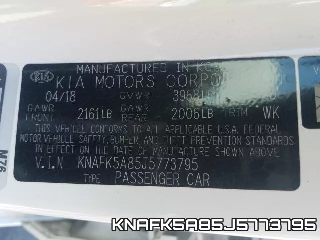 KNAFK5A85J5773795 фото 2