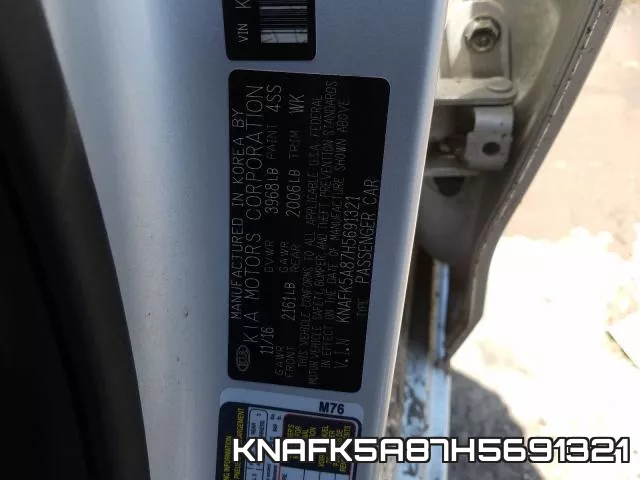 KNAFK5A87H5691321 фото 2