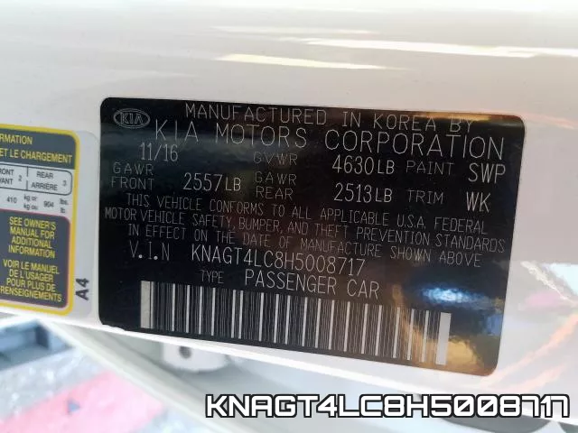 KNAGT4LC8H5008717 фото 2