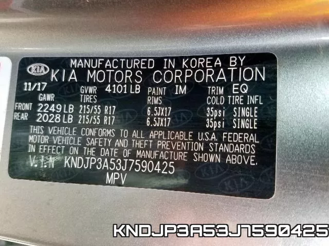 KNDJP3A53J7590425 фото 2